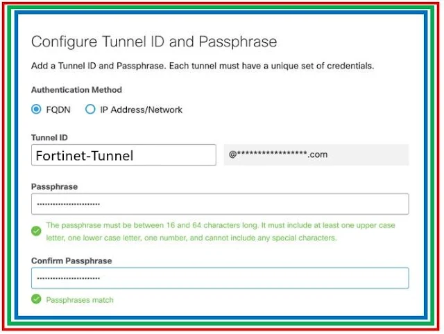 Umbrella to Fortinet IPsec Tunnel